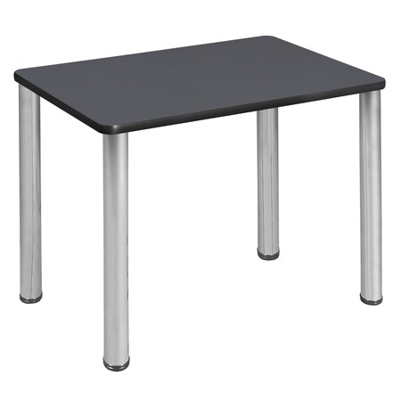 18.5 X 26 In Rectangle School Desk- Grey Top Chrome Legs